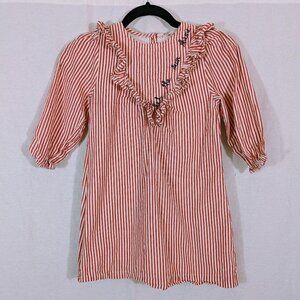 Mango Girls Red & White Striped Dress Size 7/8